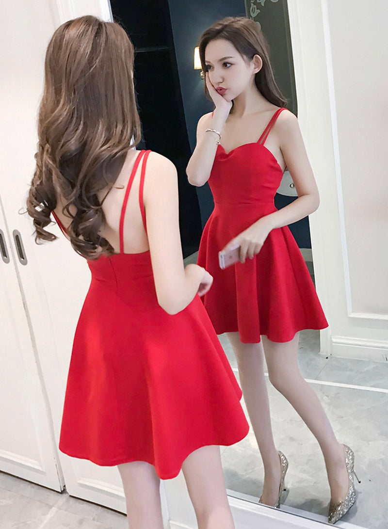 Einfaches A-Linien-Partykleid mit Herzausschnitt und kurzem Kleid 1133 