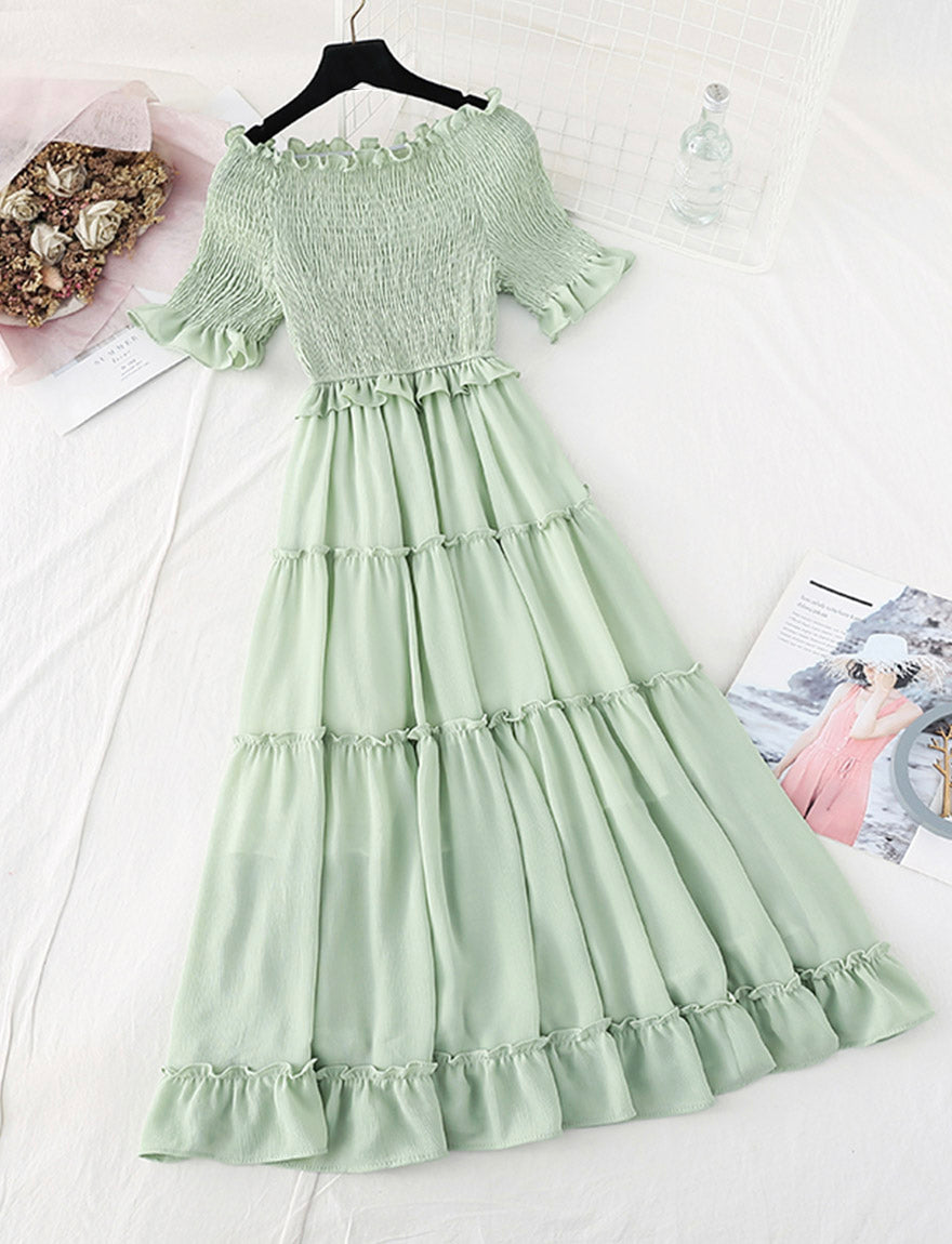 Robe d'été à manches courtes en coupe A 1139 