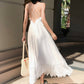 Weißes Spitzenapplikationen rückenfreies Kleid Mode Mädchenkleid 1166