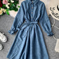 Cute A line long sleeve dress autumn clothing  1068