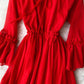 Red A line chiffon dress fashion girl dress  1005