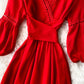 Red A line chiffon dress fashion girl dress  1000