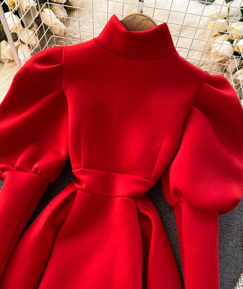 Cute puff sleeve dress  938