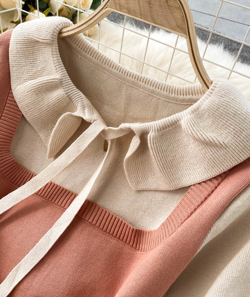 Sweet long sleeve sweater sweater dress  975