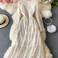Elegant v neck lace long sleeve dress  966