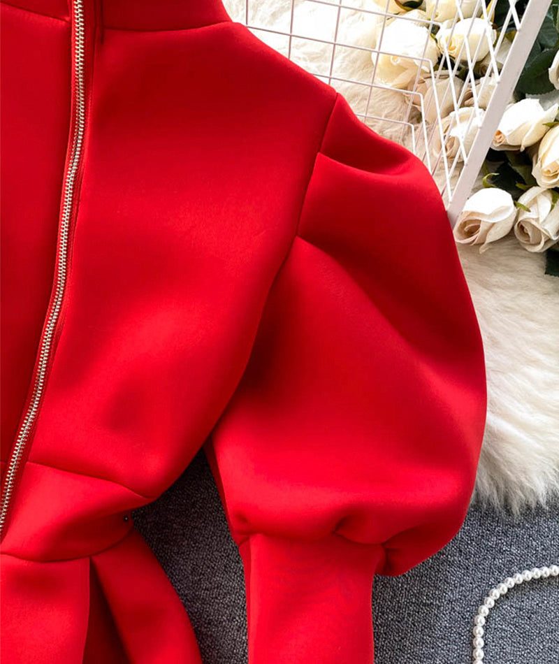 Cute puff sleeve dress  938