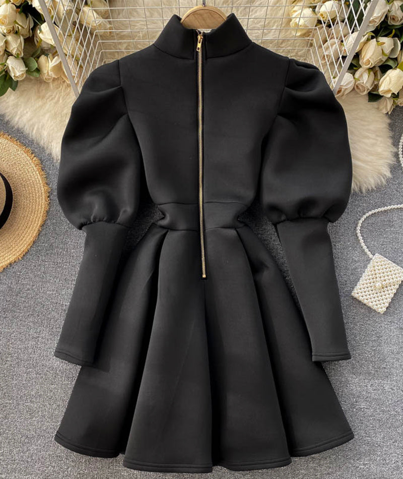 Cute puff sleeve dress  938