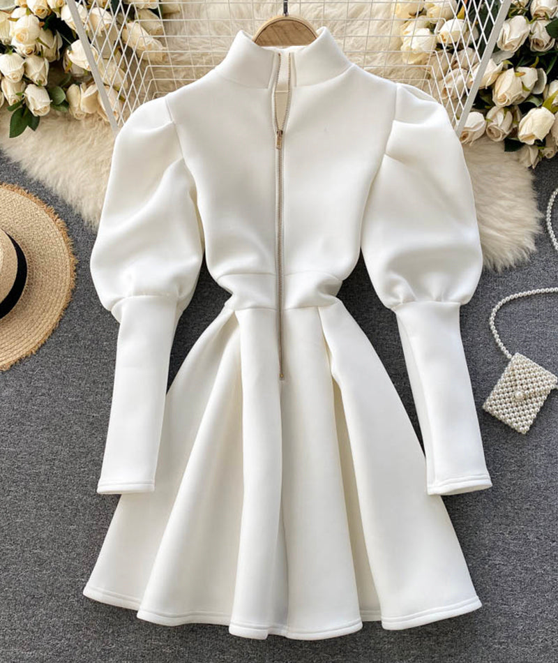 Cute puff sleeve dress  938