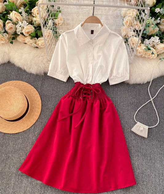 Lovely A line splicing dress  929