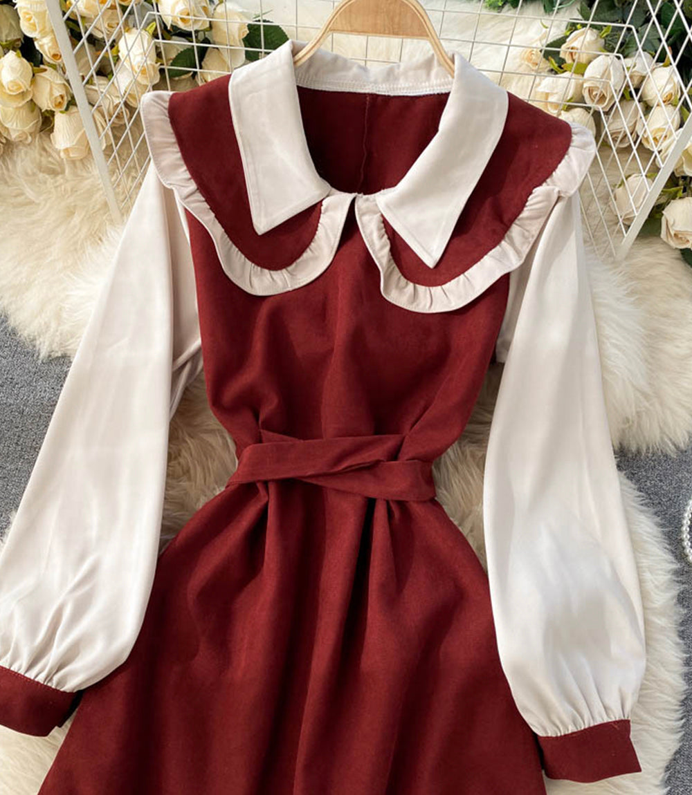 Süßes kurzes Kleid in A-Linie Modekleid 873