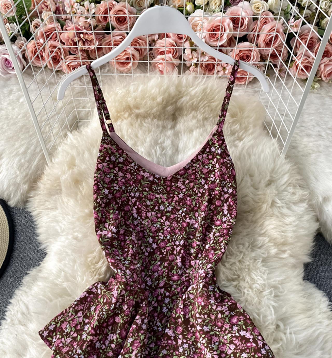 Cute A line floral dress  815