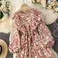 Cute A line floral dress fashion dress  811