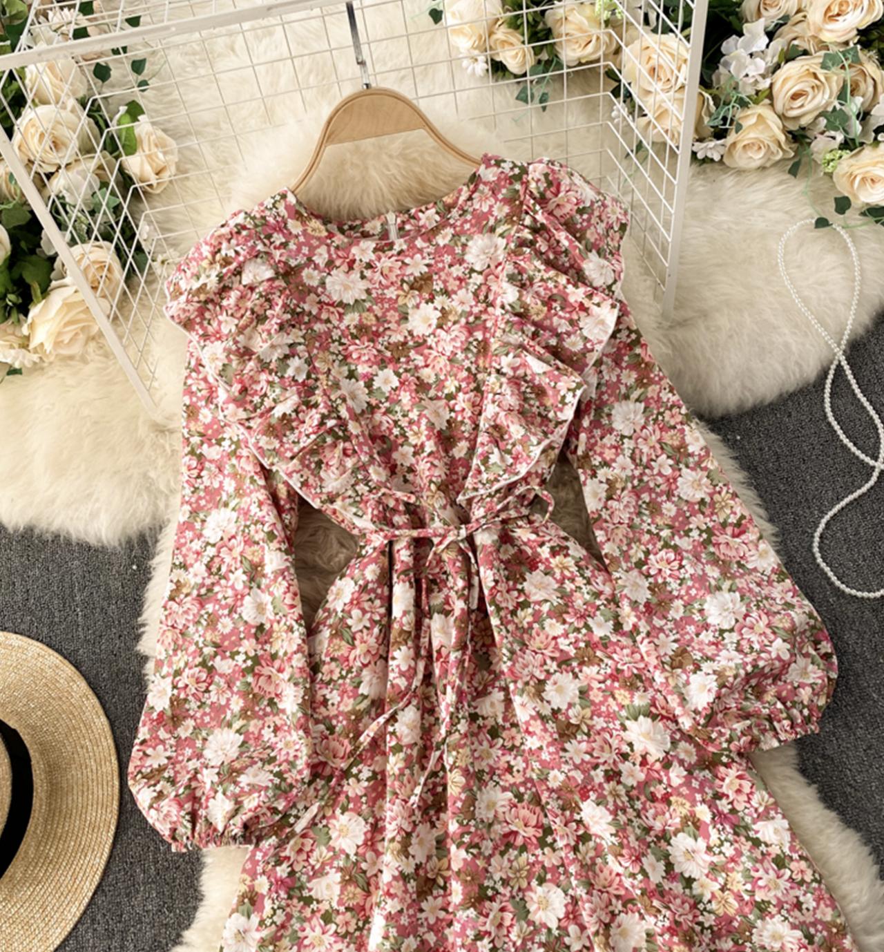 Süßes A-Linie Blumenkleid Modekleid 811