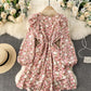 Cute A line floral dress fashion dress  811