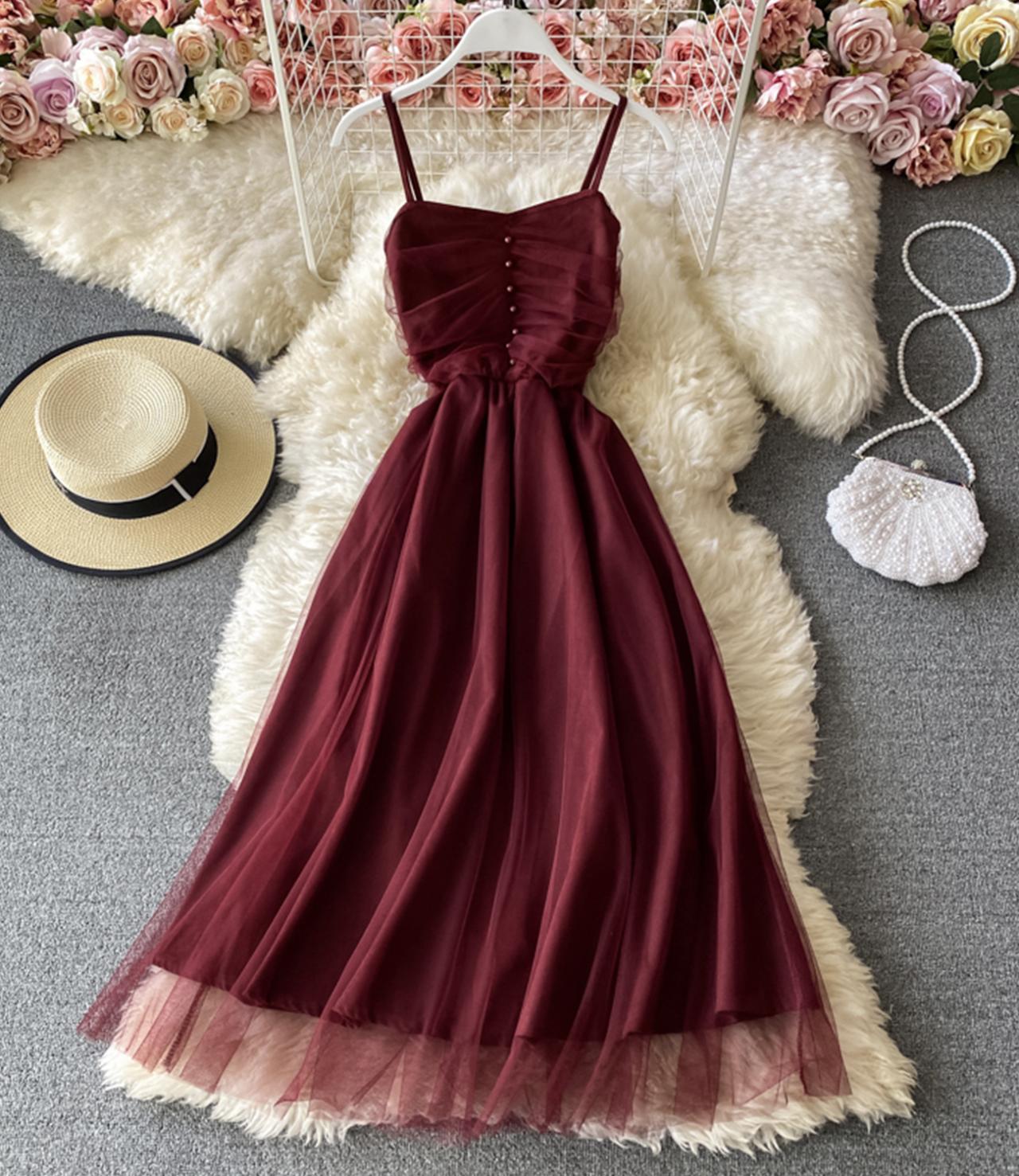 Jolie robe courte en tulle Robe d'été trapèze 760