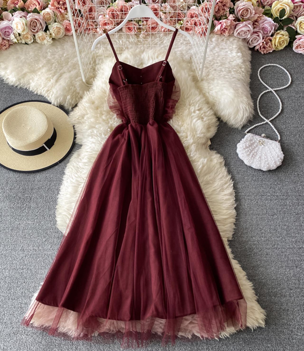 Jolie robe courte en tulle Robe d'été trapèze 760