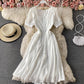 Cute chiffon lace dress A line dress  816