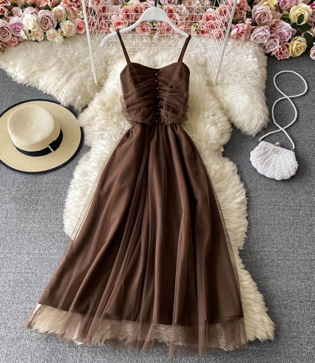 Jolie robe courte en tulle Robe d'été trapèze 760