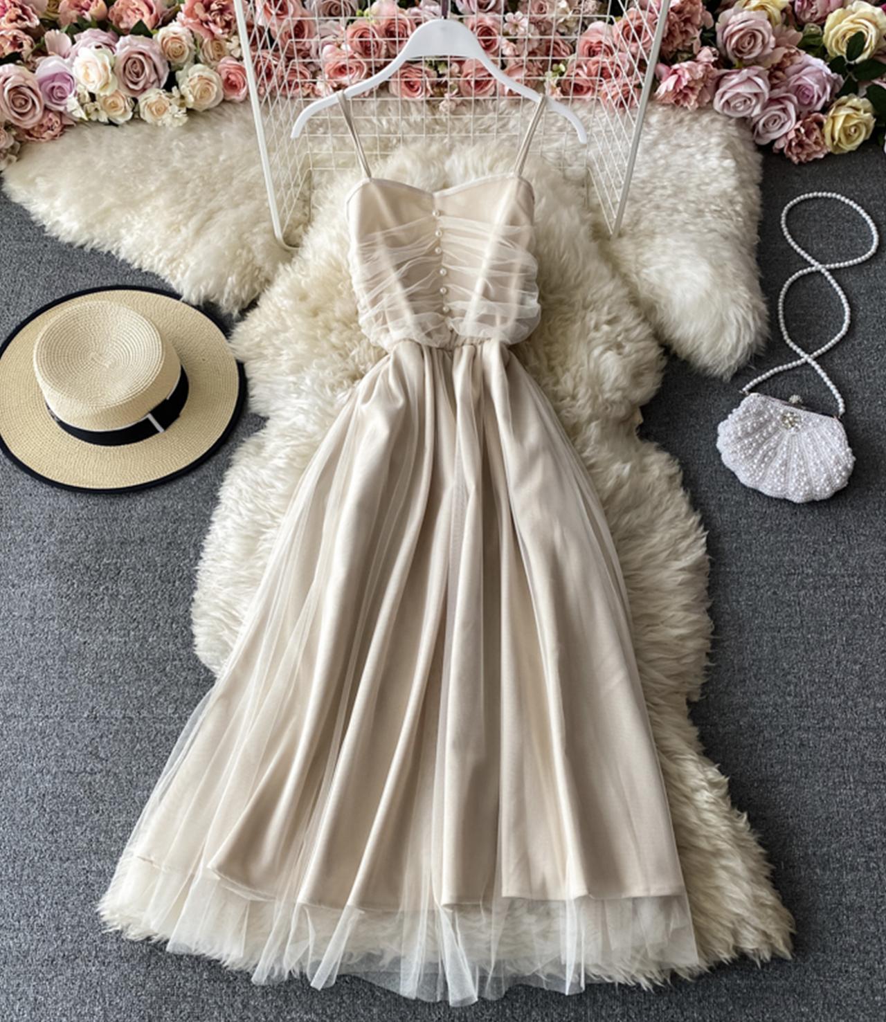 Jolie robe courte en tulle Robe d'été trapèze 760