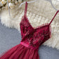 Fashion dress A line v neck tulle sequins dress summer dress  1242
