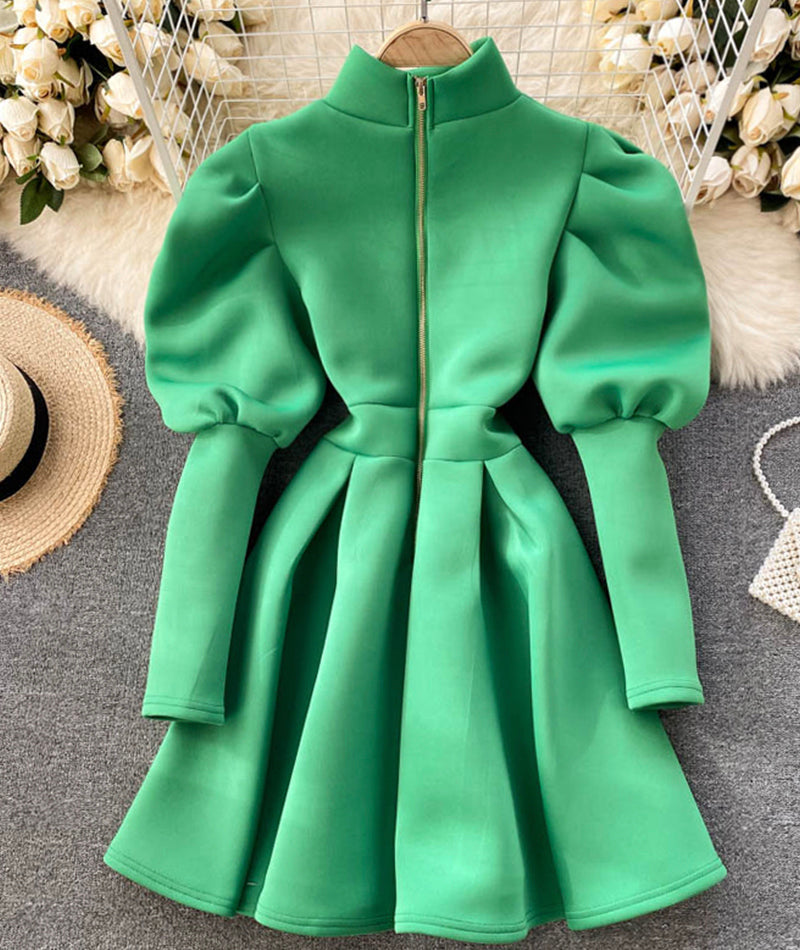Cute puff sleeve dress  938