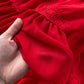 Red chiffon lace dress red A line dress  993