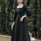 Retro A line girl dress black dress  1185