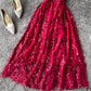 Stylish v neck tulle sequins dress fashion girl dress  1241