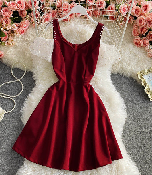 Cute A line short dress fashion dress  863