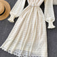 A line lace long sleeve dress fashion dress  946