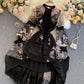 Einzigartiges A-Linien-Stickereikleid Schwarzes Kleid 828