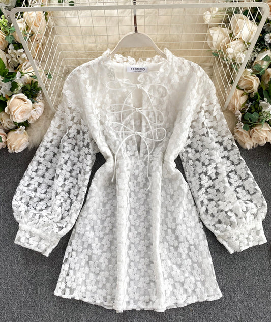 Cute white embroidered top  998