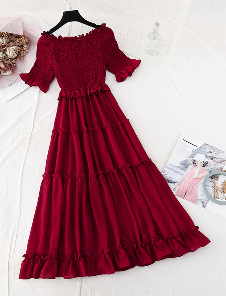 Robe d'été à manches courtes en coupe A 1139 