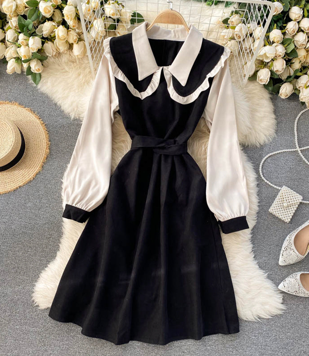 Süßes kurzes Kleid in A-Linie Modekleid 873
