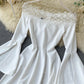 Fashionable A line dress flared sleeve dress  1037