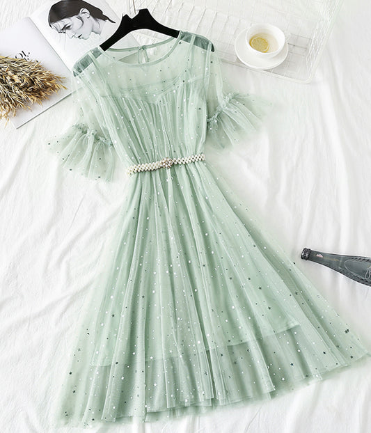 Cute two-piece set short dress summer dress  1298