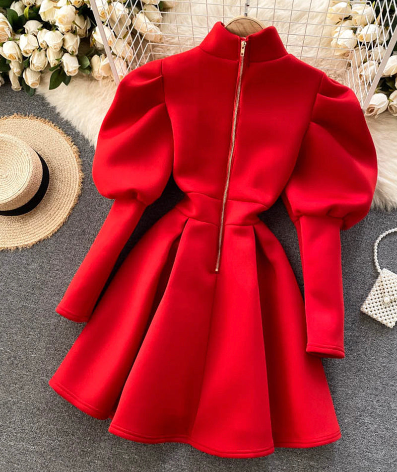 Cute puff sleeve dress  938