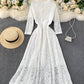 A line lace long dress simple dress  926