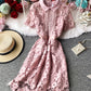 A line lace short dress summer dress  1161