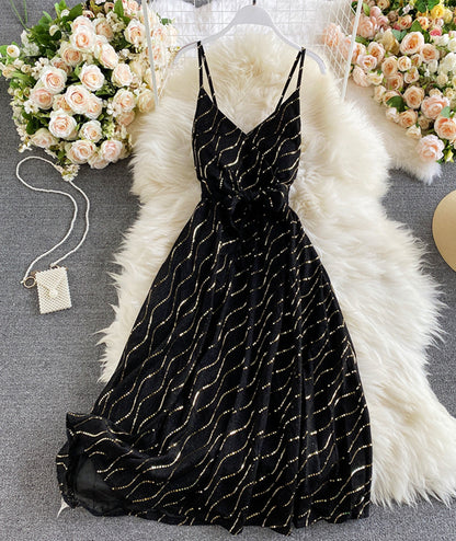 Black v neck sequins short dress  960