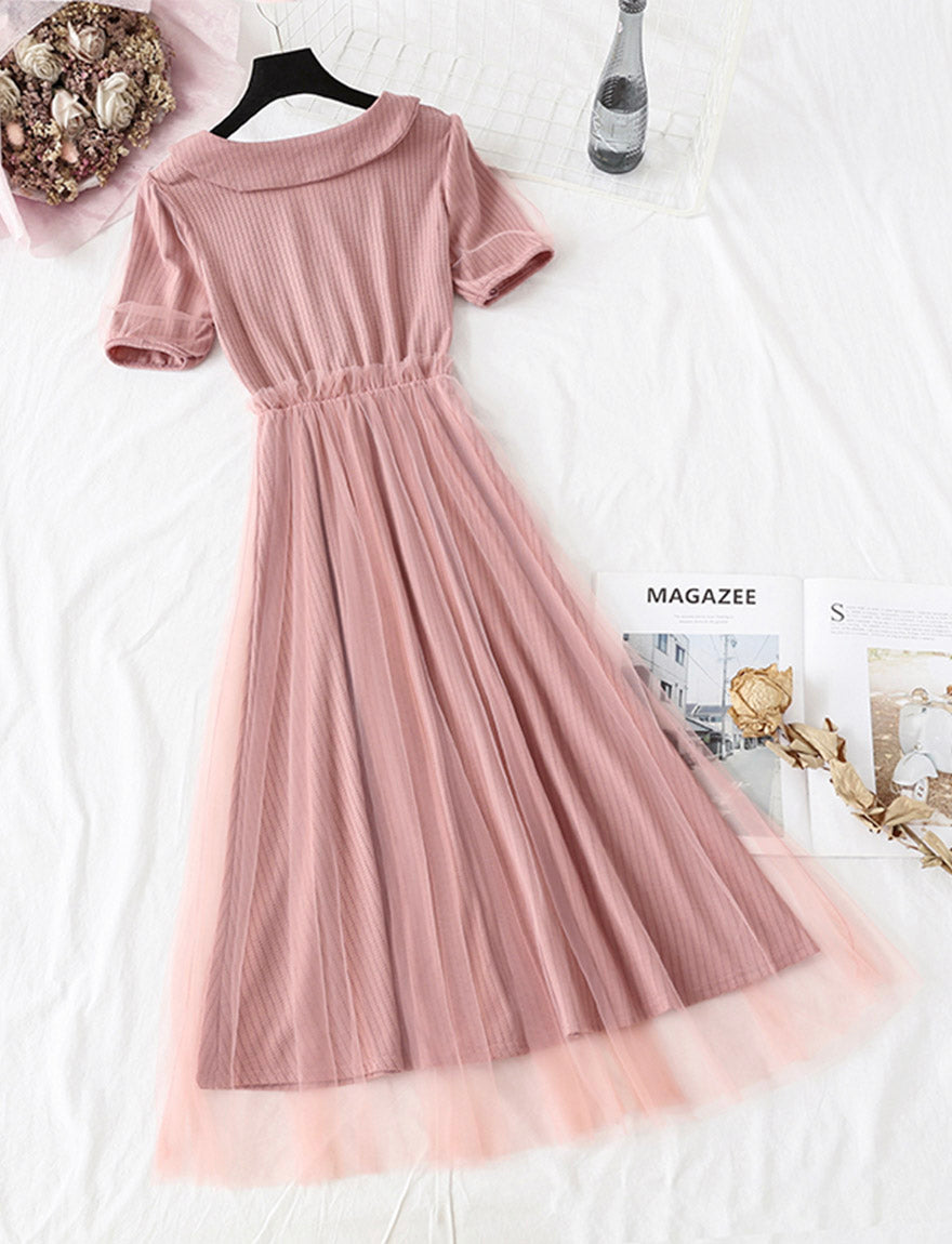 Pink tulle dress fashion girl dress summer dress  1141