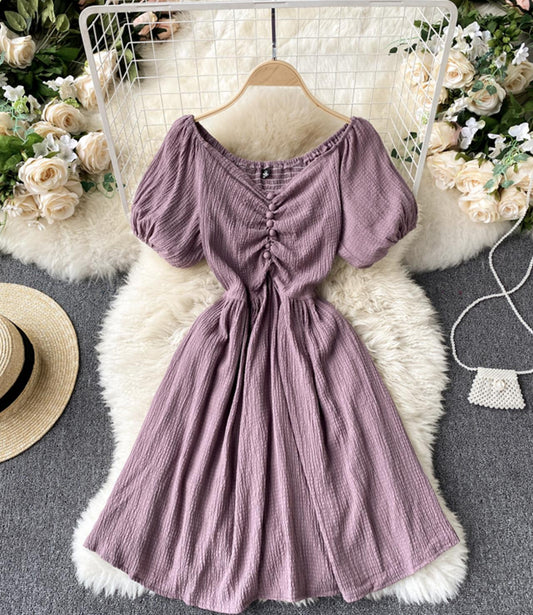 Cute v neck short dress fashion dress  737