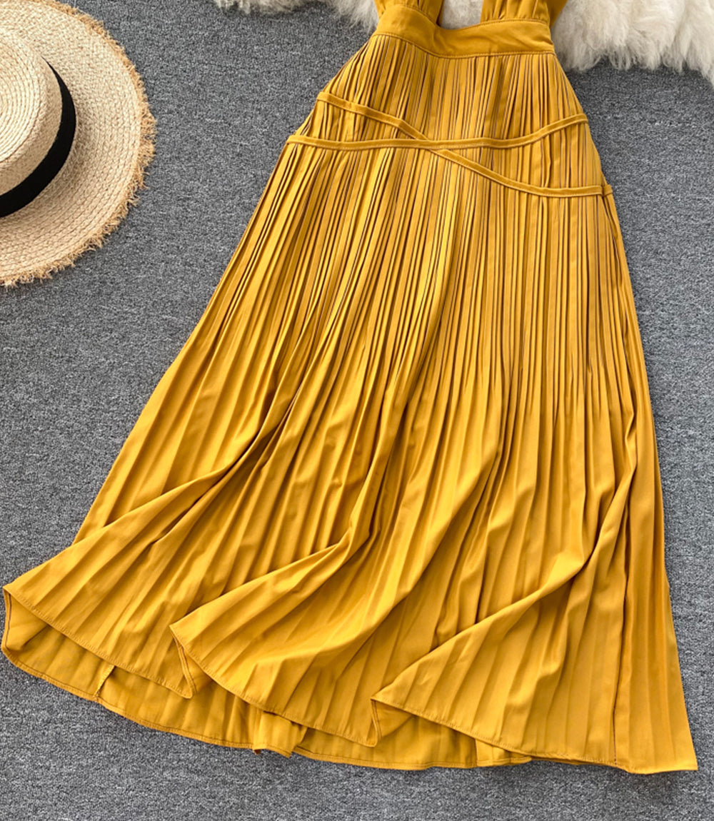 Süßes A-Linien-Kleid mit V-Ausschnitt, modisches Kleid 853