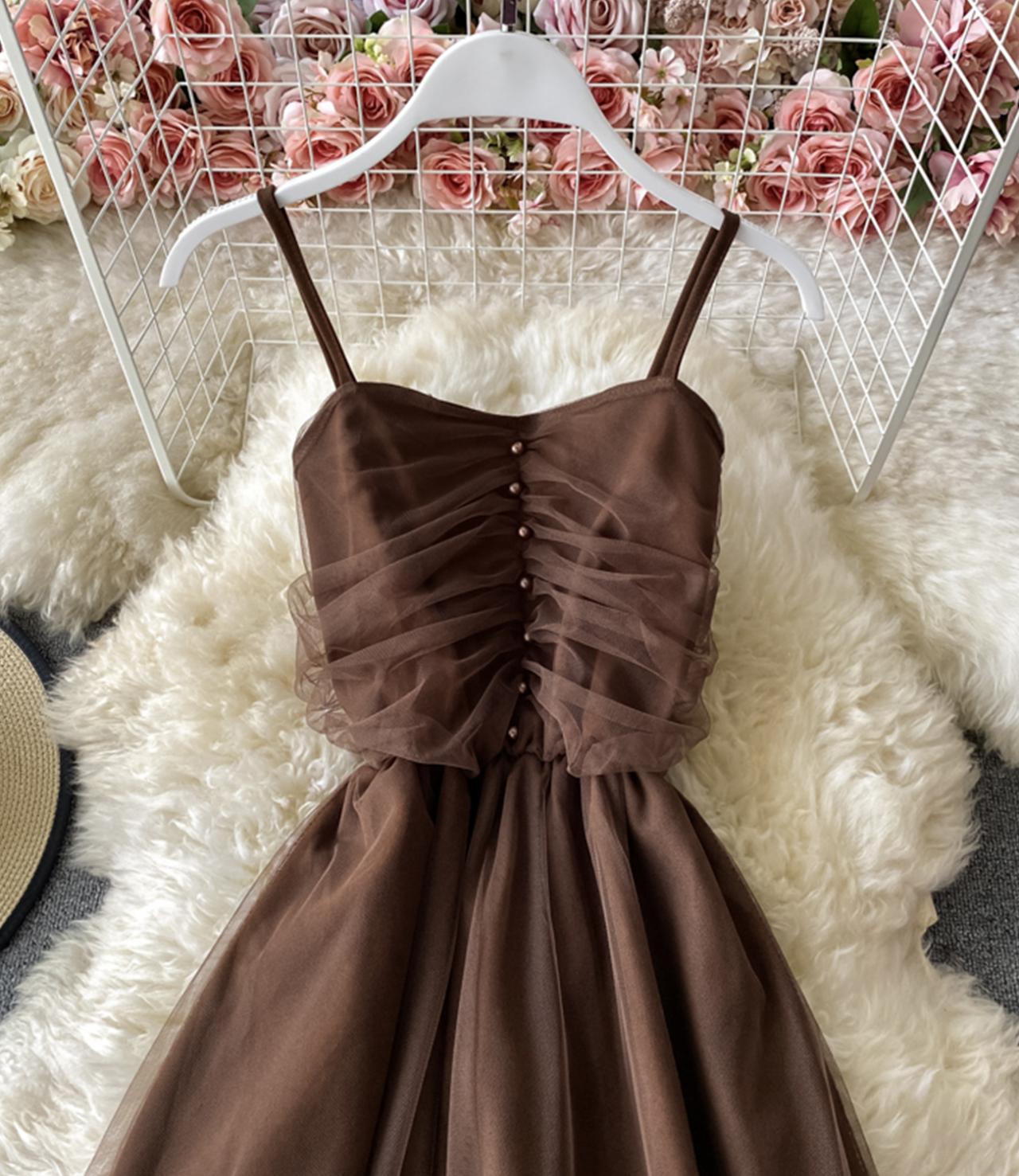 Jolie robe courte en tulle Robe d'été trapèze 760