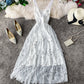 Stylish v neck tulle sequins dress fashion girl dress  1241