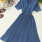 Simple A line pleated dress fashion girl short sleeve dress  1204