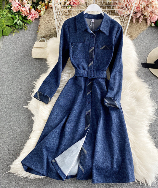 Dress A line long sleeve dress  981