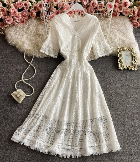 Cute A line lace dress fashion dress  838