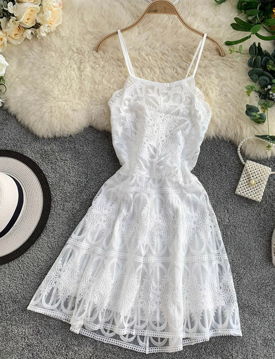 Cute lace short dress mini dress  1164