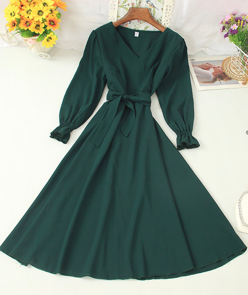 A-Linie V-Ausschnitt Chiffon kurzes Kleid Modekleid 1006